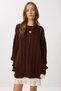 Oversize Hair Braided Knitwear Sweater Lnx0013 Brown