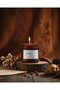 Bathroom Set with Wooden Stand, White Marble Tray, Candle, Vanilla - 6