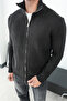 Zippered Knitted Thick Cardigan - 2