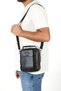 Adelina Men's Black Genuine Leather Hand and Shoulder Bag with Steel Case and Phone Compartment
