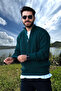 Men's Knitwear Sweater Zippered Stand Collar