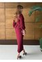 Imported Tweed Fabric Lace Embroidered Lined Stone and Button Detailed Lined Special Design Midi Dress - 8