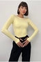 Finger-Through Modal Fabric Long Sleeve Crew Neck Stretchy Women's Bodysuit - 3
