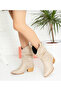 Tokyo Beige Dana Suede 6 cm Heeled Dallas Boot Bottie - 2