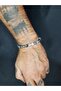 Gray Tone Mixed Color Agate Stone Simple and Stylish Bracelet Unisex - 3