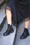 3524 Real Leather Serrated Non-Slip Thermo Rubber Sole Thick Heeled Zippered Women's Boots - 5