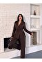 Belted Blazer Jacket and Trousers Suit - 3