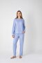 Small Heart Printed Oversize Long Sleeve Cotton Comfortable Women's Pajama Set - 2