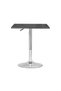 Nifo 3 Piece Adjustable Square Mdf Wood Bar Table Set With 2 Pu Leather Round Bar Chairs, Black - 5