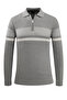 Men's Zippered Polo Neck Gray Sweater Knitwear Embossed Knit Pattern Classic Fit - 5241F - 2