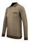 Men's Polo Neck Mink Sweater with Pockets, Pique Pattern, Steel Knit, Classic Fit - 5214F - 2