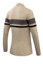 Men's Zippered Polo Neck Bone Sweater Knitwear Embossed Knit Pattern Classic Fit - 5241F - 7