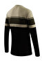 Men's Crew Neck Navy Blue Sweater Knitwear Honeycomb Knit Pattern Classic Fit - 5244C - 7