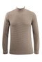 Men's Half Fisherman Mink Sweater Knitwear Embossed Knit Solid Color Classic Fit - 5240B - 2