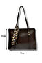 Women's Zippered Scarf Brown Shoulder and Shoulder Bag - 3