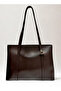 Women's Zippered Brown Shoulder and Shoulder Bag - 2