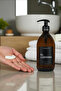 Bathroom Organizer Set with Wooden Stand, Black Label Hand Cream Bottle
