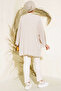 Women's Beige Bat Sleeve Oversize Knit Cardigan - 3