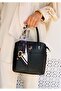 Black 5-Compartment Women's Scarf Bag with Accessories and Hand and Shoulder Straps - 4