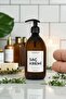 Bathroom Organizer Set with Wooden Stand, White Label Conditioner Bottle - 6