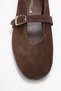 Women's Single Strap Ballet Flats Real Leather Rg 8033 Bitter - 2