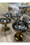 Esterhomedecor 6-Piece Coffee Side Glass 250ml Gold - 6
