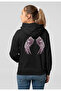 Minimalist Angel Wing Design Hoodie, Cotton Fabric, Stylish and Comfortable Hooded Sweatshirt Black - 2