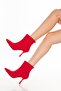Leo Red Front Red Skin Back Zipper Detailed Women's Boots Bottie - 6