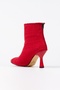 Leo Red Front Red Skin Back Zipper Detailed Women's Boots Bottie - 3