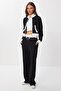 Contrast Color Modal Bottom Top Set Lkh0006 Black Ecru - 3