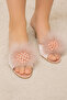 Women's Powder Bead Feather Heeled Lelin Dowry House Slippers Q2.Lk.3Ck.6T.Rlk