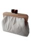 Wooden Scholarship Beige Quilted Patterned Chain Strap Women's Hand Shoulder Bag Clutch - 3