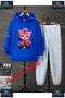 Children's Unisex Printed Hooded Tracksuit Set with "Cat Half Pink Ribbon" Print