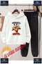 Children's Unisex Printed Hooded Tracksuit Set with the Text "Zurafa Mormal Unitel Yazi"
