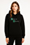 Chemistry Printed Women's Black Hooded Sweatshirt Hoodie