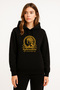 Aphrodite Printed Women's Black Hooded Sweatshirt Hoodie