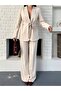 Women's Tie-Up Belted Shawl Collar Blazer Jacket Flared Leg Stretchy Pants Suit - 5