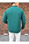 Vertical Striped Black Ottoman Fabric Zipper Detailed Men's Sweat - 3