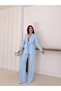 Women's Tie-Up Belted Shawl Collar Blazer Jacket Flared Leg Stretchy Pants Suit - 6