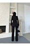 Women's Tie-Up Belted Shawl Collar Blazer Jacket Flared Leg Stretchy Pants Suit - 8