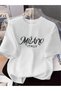 Unisex Oversize Printed Cotton Crew Neck Short Sleeve White T-Shirt Silver Milano Italy