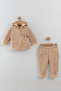 Baby Boy Pine Tree Embroidered Hooded Kangaroo Top and Bottom Set (9-12-18 Months) - 2