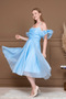 Organza Tulle Back Detail Midi Dress - Baby Blue - 4