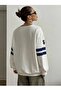 54 Number Printed V-Neck Oversize Sweatshirt - 4
