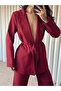 Premium Lined Tie-Detail Premium Blazer Jacket - 4