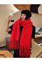 Wearflawlesswinter Soft Boucle Red Scarf, Christmas Gift, Winter Gift - 4