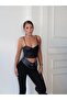 Women's Rope Strap Faux Leather Crop Bustier - 3