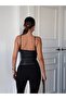 Women's Rope Strap Faux Leather Crop Bustier - 6