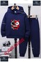 Children's Unisex "Smile Tek Goz Krmz Sytn" Special Printed Hooded Tracksuit Set