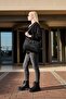 Women's Medium Size 7 Compartments Water Resistant Crinkle Fabric Black Crossbody Shoulder Bag - 4
